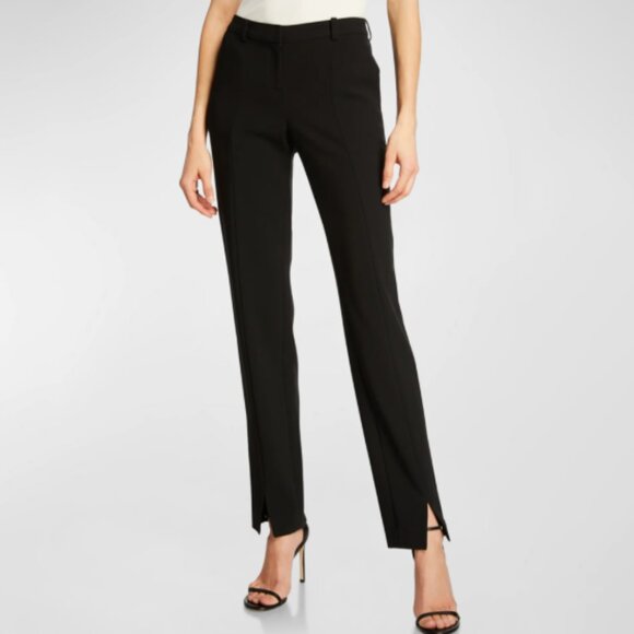 ST. JOHN Caviar Jennifer Crepe Marocain Ankle Pants Black Size 6